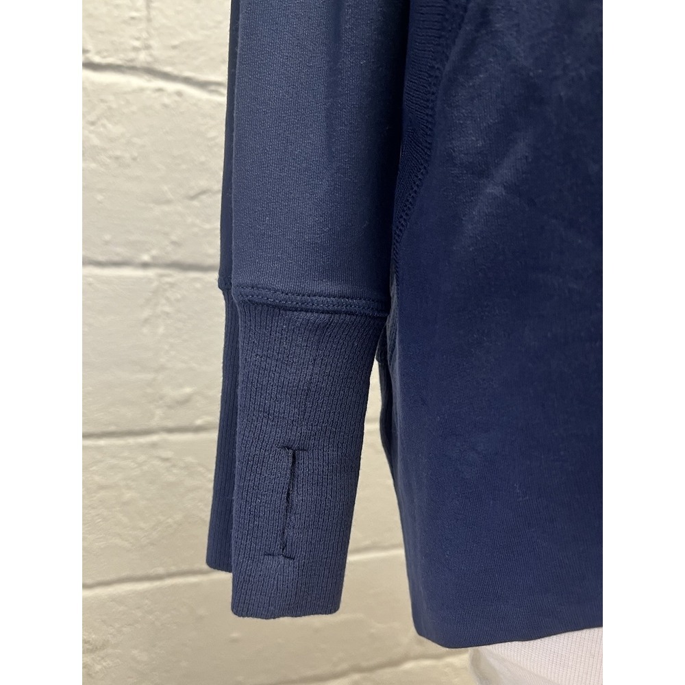 Quince Women's French Terry Modal Cardigan Navy Blue Medium Open Waterfall - Picture 5 of 11